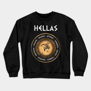 Hellas Ancient Greece Cities Greek Hoplite Symbol Crewneck Sweatshirt
